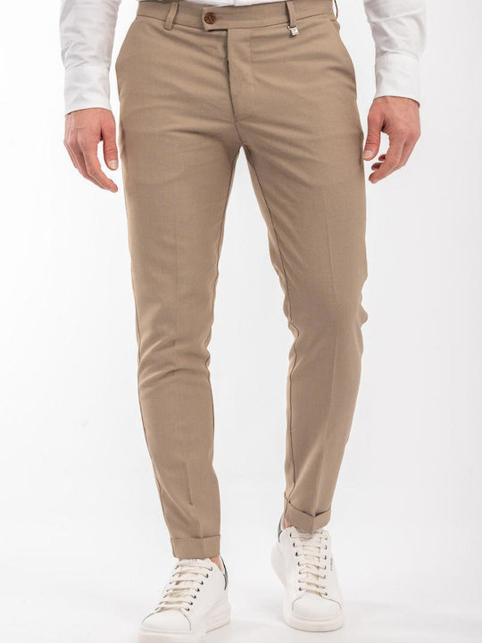 Herrenhosen Chino Elastisch Regulär Passform Beige