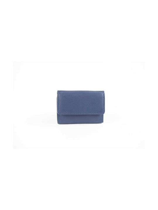 Fetiche Leather Μικρό Δερμάτινο Γυναικείο Πορτοφόλι Μπλε
