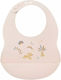 Nattou Waterproof Bib Silicone with Button & Pocket Beige for 0 m+