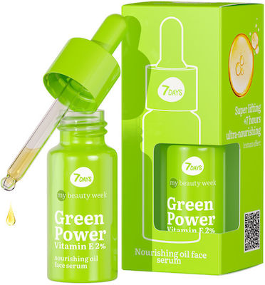 7DAYS Αnti-aging & Moisturizing Face Serum Green Power Vitamin Suitable for All Skin Types with Vitamin E 20ml