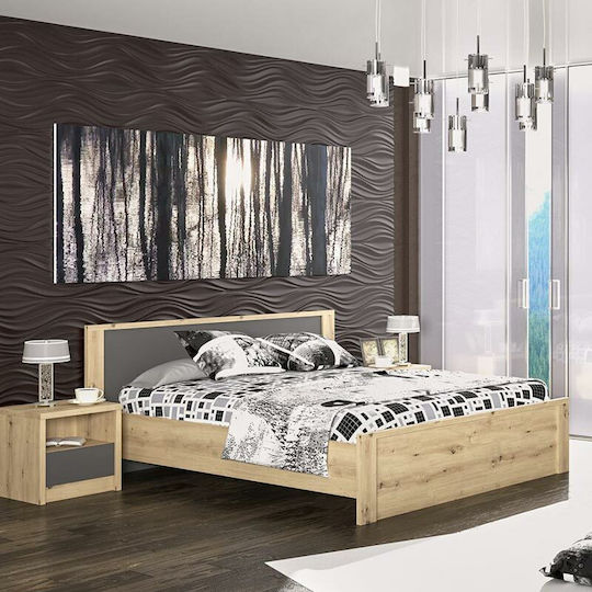 Bedside Table Lavinia Wooden Anthracite Sonoma 46.5x39.5x45.5cm