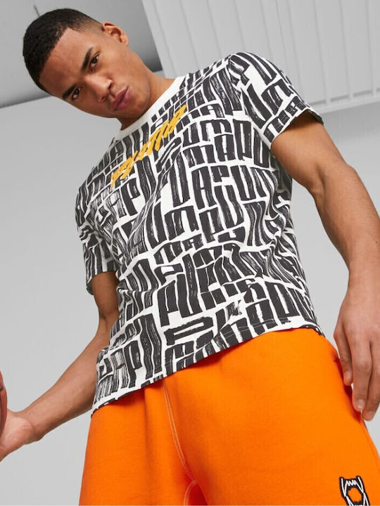 PUMA Hoops Printed Basketball T-shirt Πολύχρωμο PUMA Hoops Printed Basketball T-shirt Πολύχρωμο