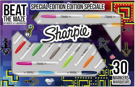 Sharpie Markere Permanente 1mm Multicolor 30buc