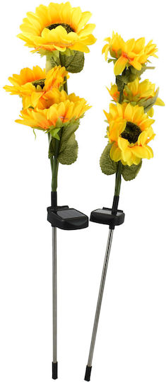Set 2 Boden-Solarleuchten Blumen mit Warmes Weiß Licht