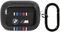 BMW Multiple Colored Lines Θήκη Σιλικόνης με Γάντζο σε Μαύρο χρώμα για Apple AirPods Pro