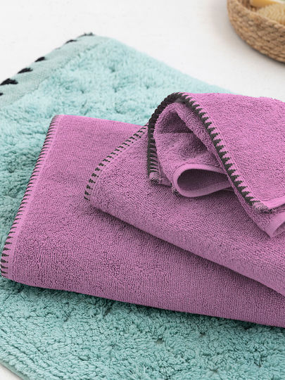 Palamaiki Badehandtuch Brooklyn 70x140εκ. Violet Gewicht 500gr/m²