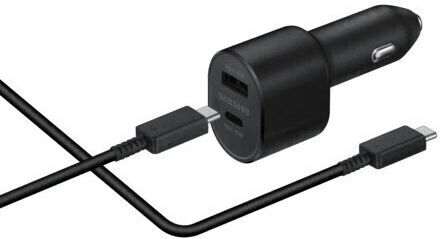 Samsung Φορτιστής Αυτοκινήτου 60W Γρήγορης Φόρτισης με Θύρες: 1xUSB 1xType-C μαζί με Καλώδιο Type-C Μαύρος