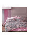 Dimcol Αγάπη Σετ Σεντόνια Μονά 160x240εκ. 299 Grey / Lila (3τμχ)