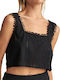 Attrattivo Damen Sommer Crop Top Ärmellos Schwarz