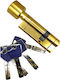 Abus Zylinderschloss P12RPS 80mm (30-50) mit Knauf Gold