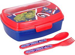 Stor Avengers Comic Heroes Kids Set Lunch Plastic Box Multicolour L17.2xW13.6xH6.26cm