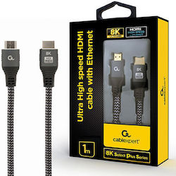 Cablexpert CCB-HDMI8K-1M HDMI 2.1 Braided HDMI male - HDMI male 1m Μαύρο