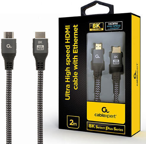 Cablexpert HDMI 2.1 Ultra High Speed 48Gbps 4K 120Hz HDR VRR Braided Cable HDMI male - HDMI male 2m Μαύρο