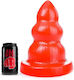 All Red Triple Pleasure Anal Plug Groß Rot
