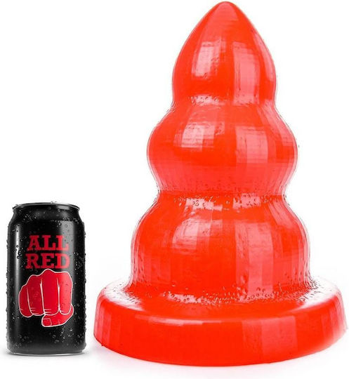 All Red Triple Pleasure Anal Plug Groß Rot