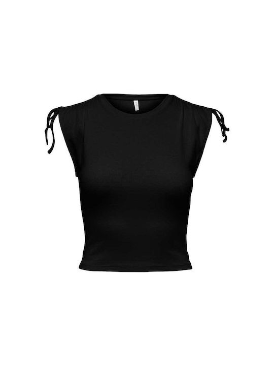 Only Дамско Crop Top Без Ръкави Черно