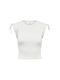 Only 15226489 Damen Crop Top Ärmellos Weiß