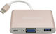 Μετατροπέας USB-C male σε USB-A / USB-C / VGA female Ροζ Χρυσό 1τμχ 101555