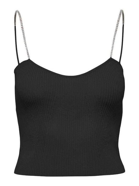 Only Bling Γυναικείο Crop Top με Τιράντες & V Λ...