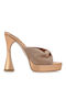 Jeffrey Campbell Hollyweird Mules mit Chunky Hoch Absatz in Gold Farbe 0101003438