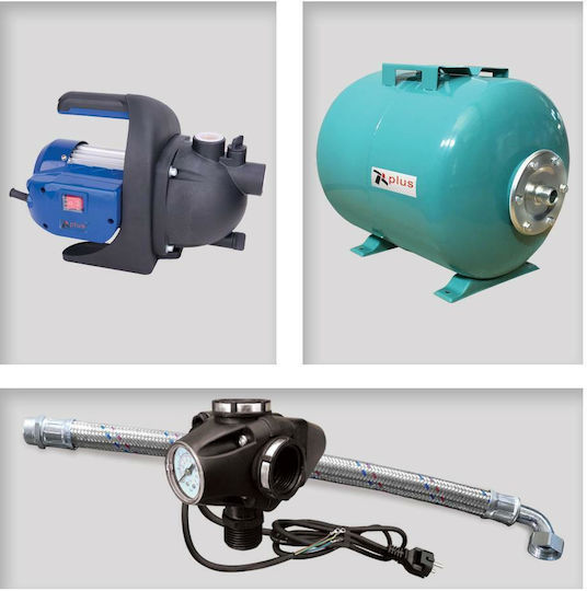 Plus 303575 Einphasig Wasserdruckpumpe mit Horizontal Behälter 100 Liter 1.1hp