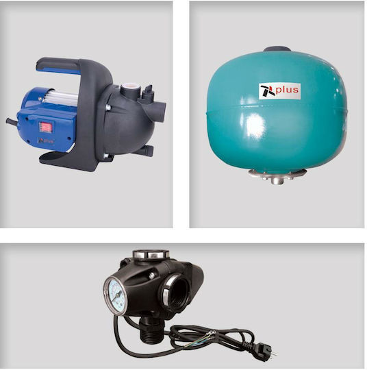 Plus 303570 Einphasig Wasserdruckpumpe mit Behälter 24 Liter 1.1hp