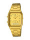 Casio Analog/Digital Men's Watch 28mm Battery with Gold Metal Bracelet