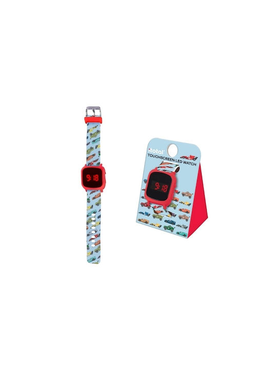 I-Total Kids Digital Watch Touch Cars with Rubber/Plastic Strap Multicolour