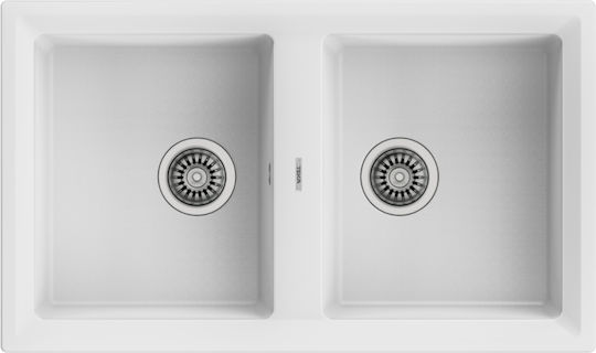 Teka Stone 90 B-TG Ένθετος από Συνθετικό Γρανίτη Μ51xΠ20cm White