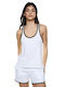 Bodymove Women's Athletic Blouse Sleeveless White