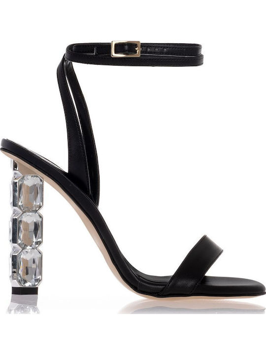 Sante Leder Sandalen Schwarz