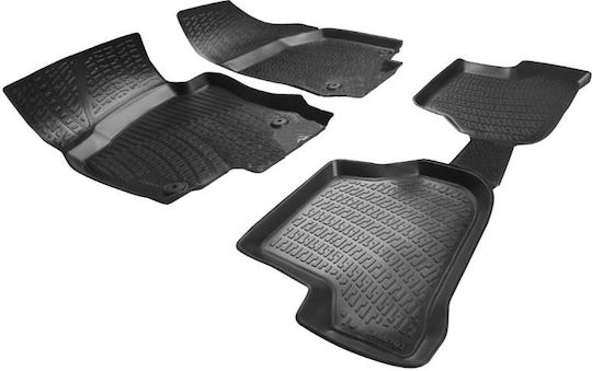 Wöller Set of Front and Rear Mats 4pcs Tray Type for Seat Leon / Toledo Skoda Octavia Volkswagen Beetle / Bora / Golf Black