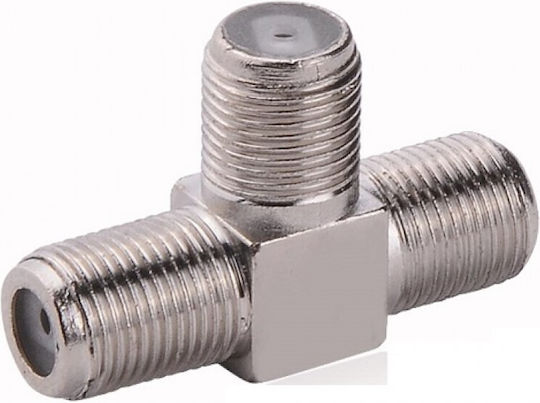 Jager Convertor Conector F Masculin în Conector F 2x Femelă Argintiu 1 Bucată A130B