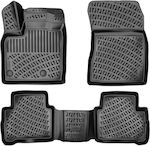 Wöller Set of Front and Rear Mats Tray Type 4pcs from Rubber for Nissan Qashqai 2021+ Black