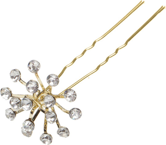 Ro-Ro Accessories Decorativă Agrafă de Păr Auriu cu Strass 1buc