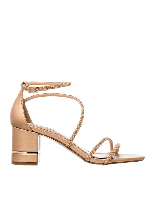 Penny297 Sandalen mit Strass Pink Gold