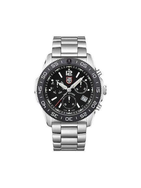 Luminox Pacific Diver Watch Chronograph Battery with Silver Metal Bracelet