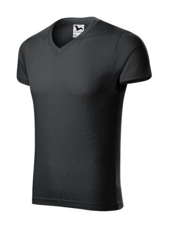 Malfini Ανδρικό Διαφημιστικό T-shirt Κοντομάνικο σε Γκρι Χρώμα