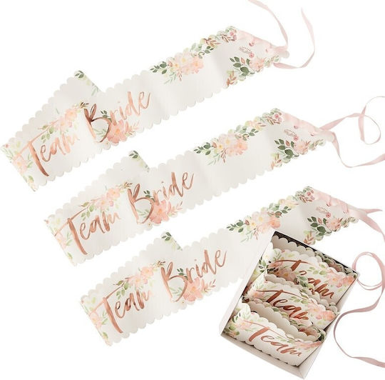 Ginger Ray Team Bride Party Ribbon with Theme "Marriage" from Paper Set of 6pcs FH-208