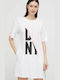 DKNY Sommer Mini T-Shirt Kleid Weiß