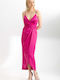 Rochie din satin Bellona Fuchsia