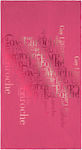 Guy Laroche Velour Printed Πετσέτα Θαλάσσης Φούξια 180x100εκ.