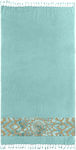 Guy Laroche Pestemal 17 Beach Towel Cotton Aqua with Fringes 170x90cm.