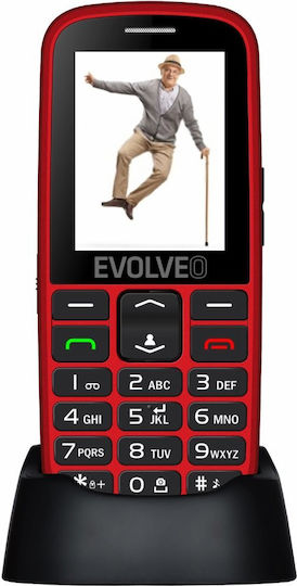 Evolveo Easyphone EP-550 Single SIM Κινητό με Μεγάλα Κουμπιά Κόκκινο
