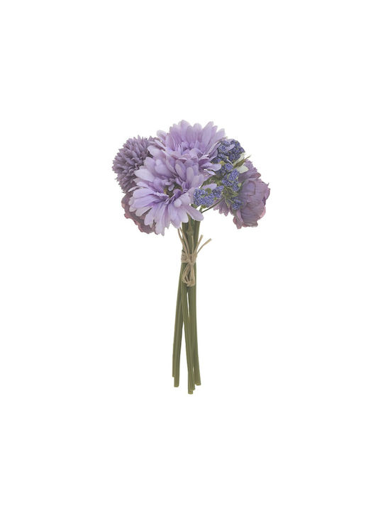 Inart Bouquet of Artificial Flowers Purple 28cm...