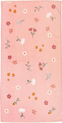 Little Dutch Flowers & Butterflies Παιδική Πετσέτα Θαλάσσης Ροζ 120x60εκ.