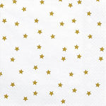 White paper towels with Golden Stars, 20pcs.