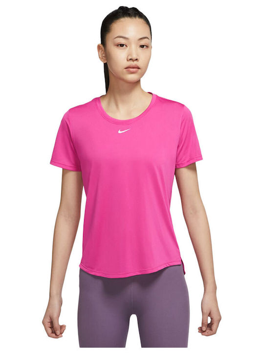 Nike One Γυναικείο Αθλητικό T-shirt Dri-Fit Φούξια