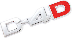 Αυτοκόλλητο Σήμα Αυτοκινήτου για Toyota RAV 4 / Corolla D-4D 9.8 x 2.4cm σε Ασημί Χρώμα