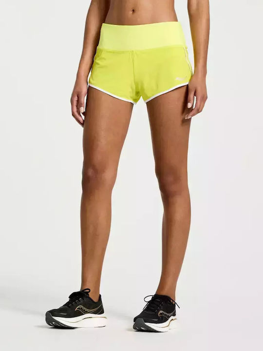 Saucony Outpace 2.5" Γυναικείο Αθλητικό Σορτς Citron